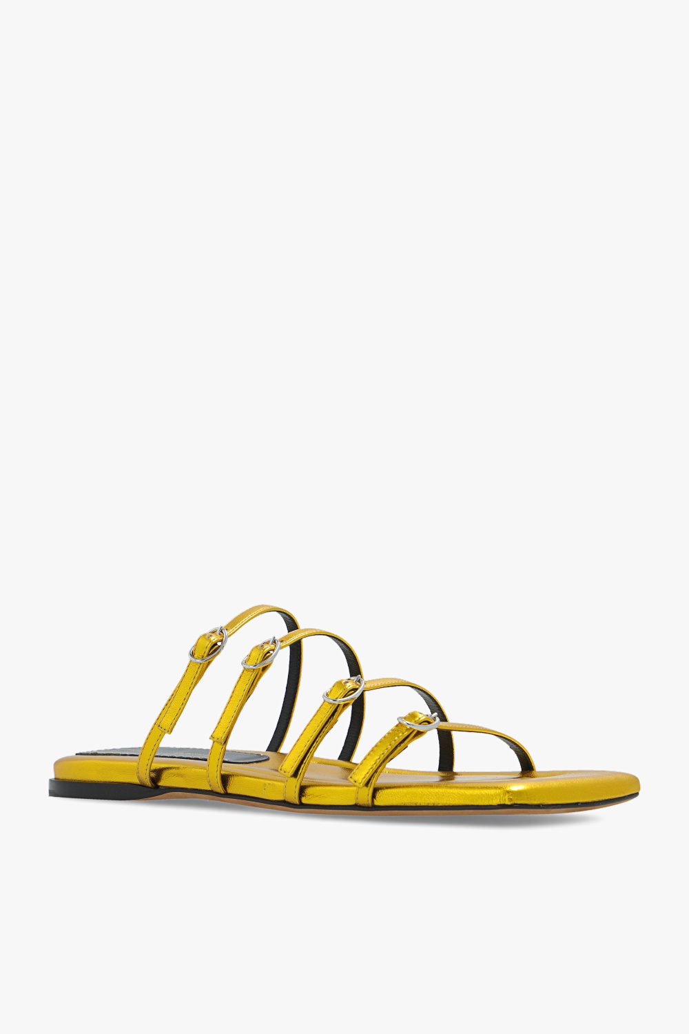 Gold Square leather slides Proenza Schouler Vitkac GB